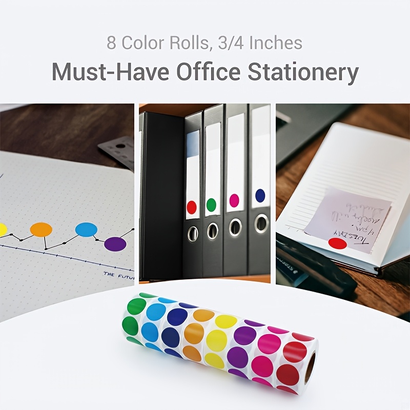 4000pcs 3/4-Inch Color Dot Stickers, Round Labels