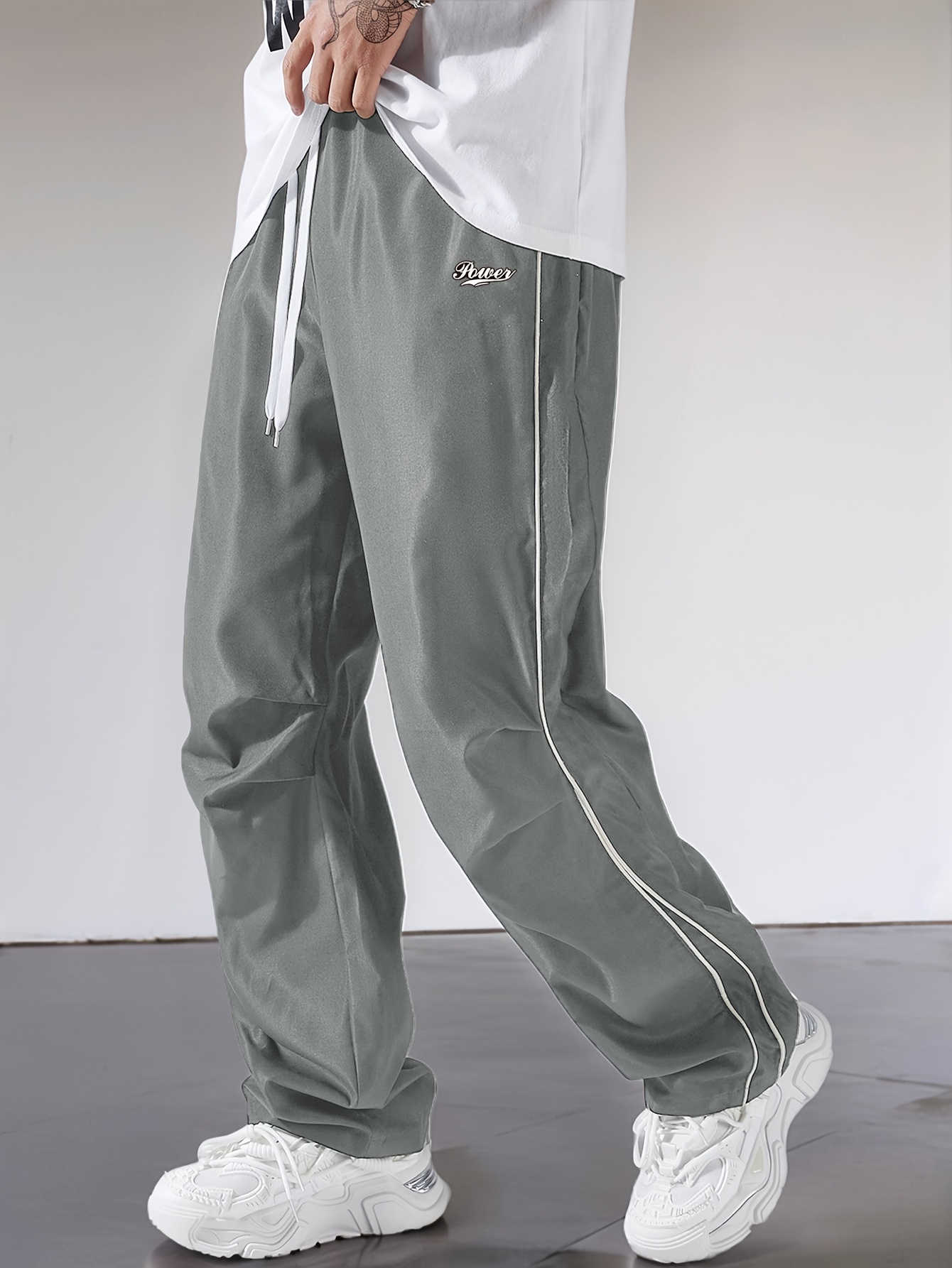 2pcs Men'S Casual Jogger Pants with Drawstring Waist & Side Pockets - Elastic Waistband, Straight-Leg Design, Non-Stretch Fabric, Solid Color, Regular Fit for Gym, Jogging, Casual Attire, Jogging Pants, Gym Apparel, Sporty Look, Comfortable Fit