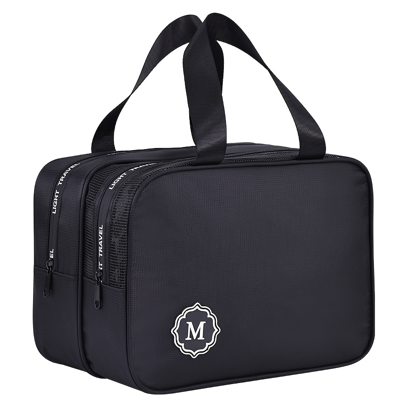 E-shop Personalisierte 1-teilige Kulturtasche mit großem Fassungsvermögen, multifunktionale Handtasche, kreativer schwarzer Organizer