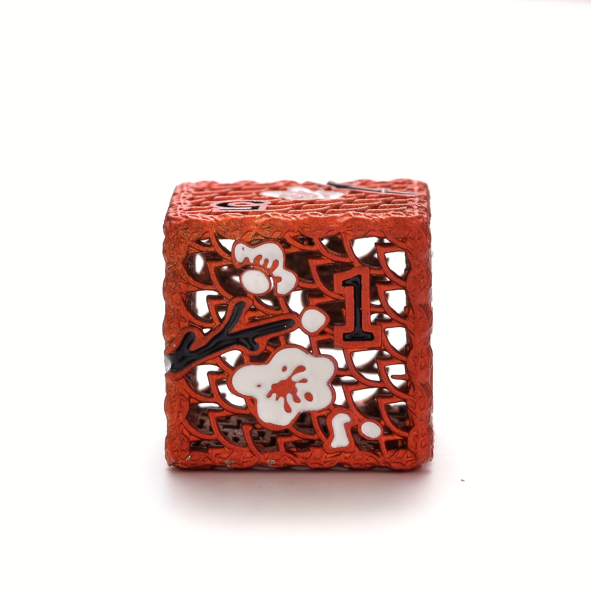 D&D Metal Dice Kit, 7 Rose Metal Hollow Dice Kit