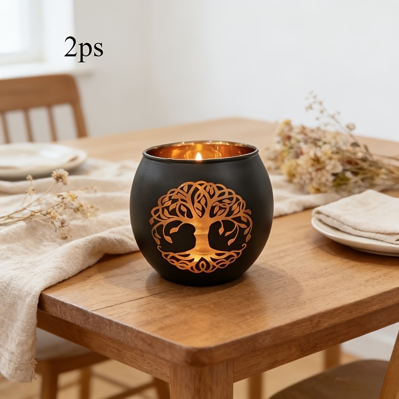 Image of Tree Of Life Candlestick Glass Candlestick, Suitable For Meditation, Nordic Mythology Theme, Spiritual Decor, Spaces, Gifts, Wedding Decorations, Easter, Christmas, Thanksgiving, Halloween