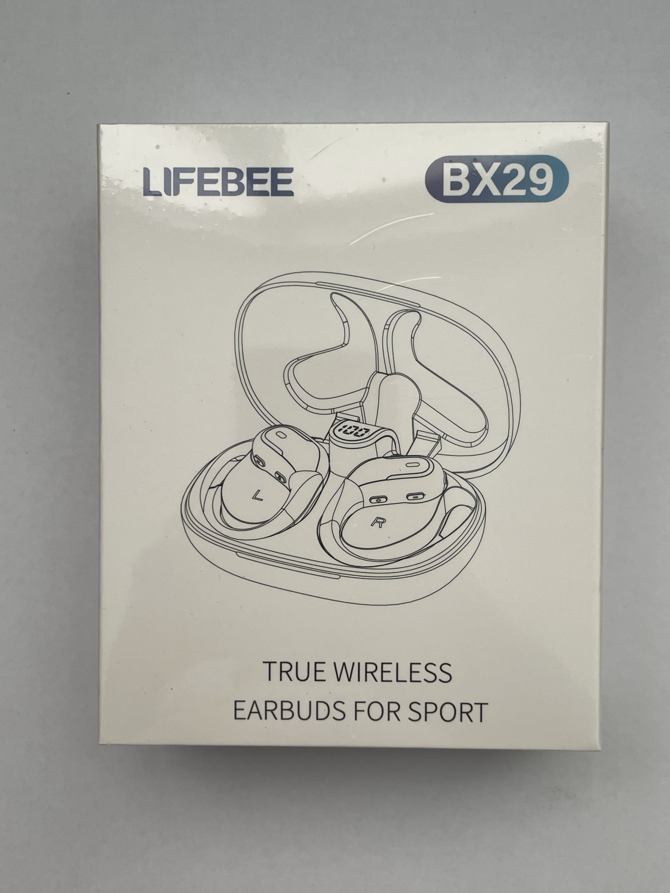 LIFEBEE Draadloze Oordopjes met Oorhaken, Echt Draadloze Oordopjes met ENC Ruisonderdrukkende Microfoon, Hoofdtelefoon met LED-Scherm voor IOS/Android, Draadloze Sportoortelefoons voor Hardlopen, Autorijden, Wandelen, Werken, LIFEBEE