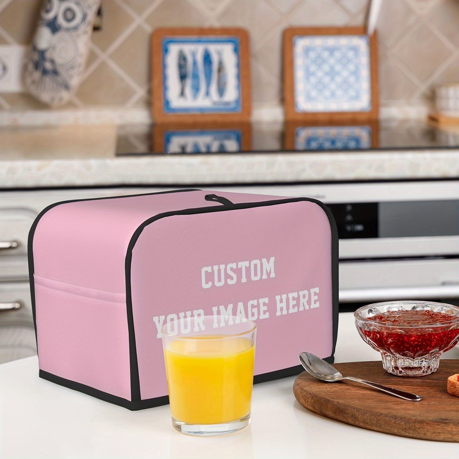 customizable 1pc toaster cover 2 piece universal fit polyester dust protector machine washable double slot   kitchen accessories home dining essentials details 5