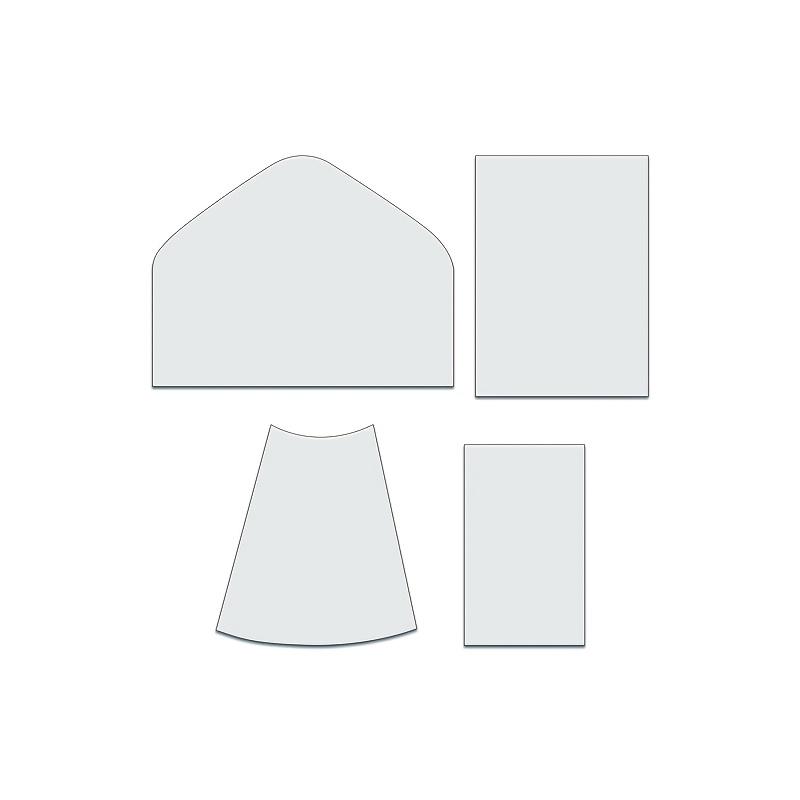 Image of 4pcs Transparent Pet Sewing & Quilting Templates With Card Storage Bag & Diy Clutch Bag Patterns - Reusable Precision Measuring Marking Guides Suitable For Handbag Crafting, Card Making, Quilting
