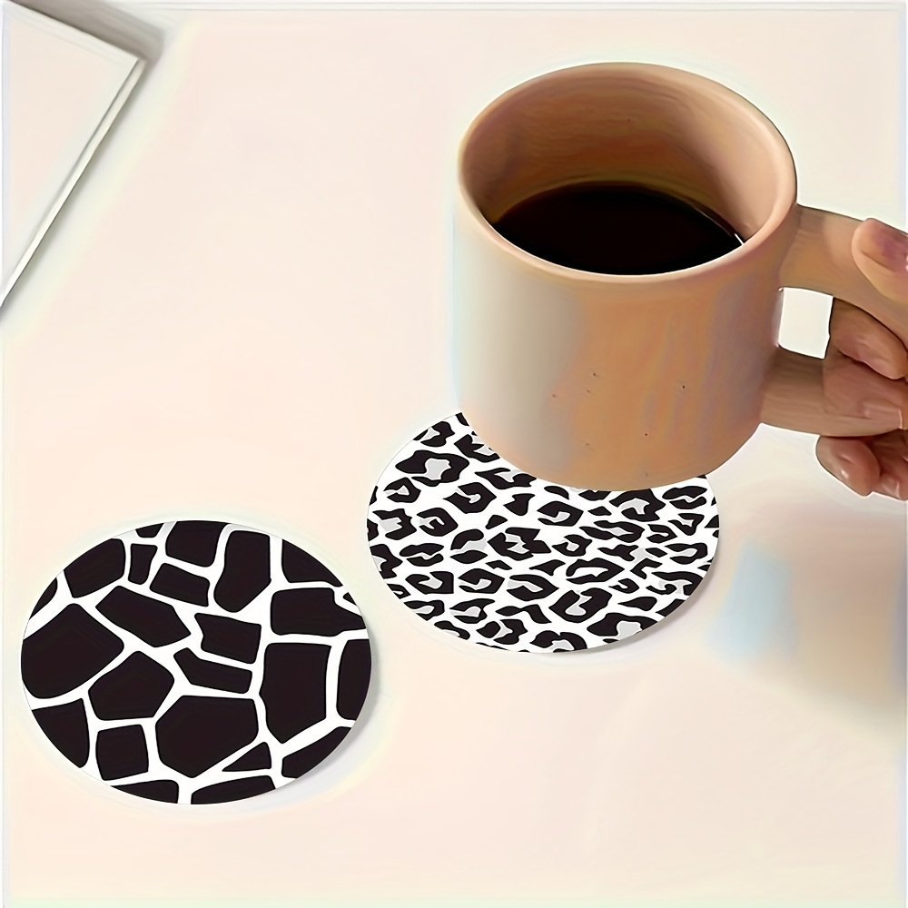 Set Of 8, Leopard Print Wooden Coasters, Heat-resistant And Non-slip, Suitable For Kitchen, Cafes, And Home Decor, Perfect As Gifts For , Family, Or Special Occasions Like Birthdays