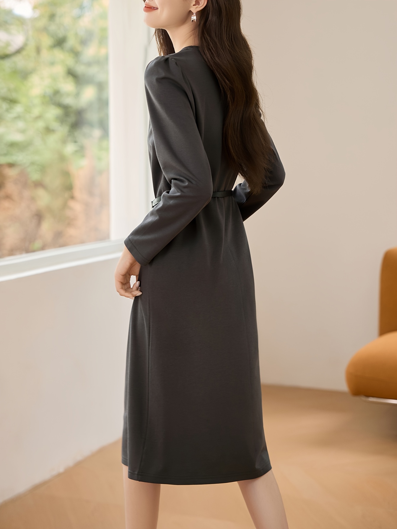 Robe Chic Robe Patineuse Femme Ronde Robe Patineuse à Col Rond