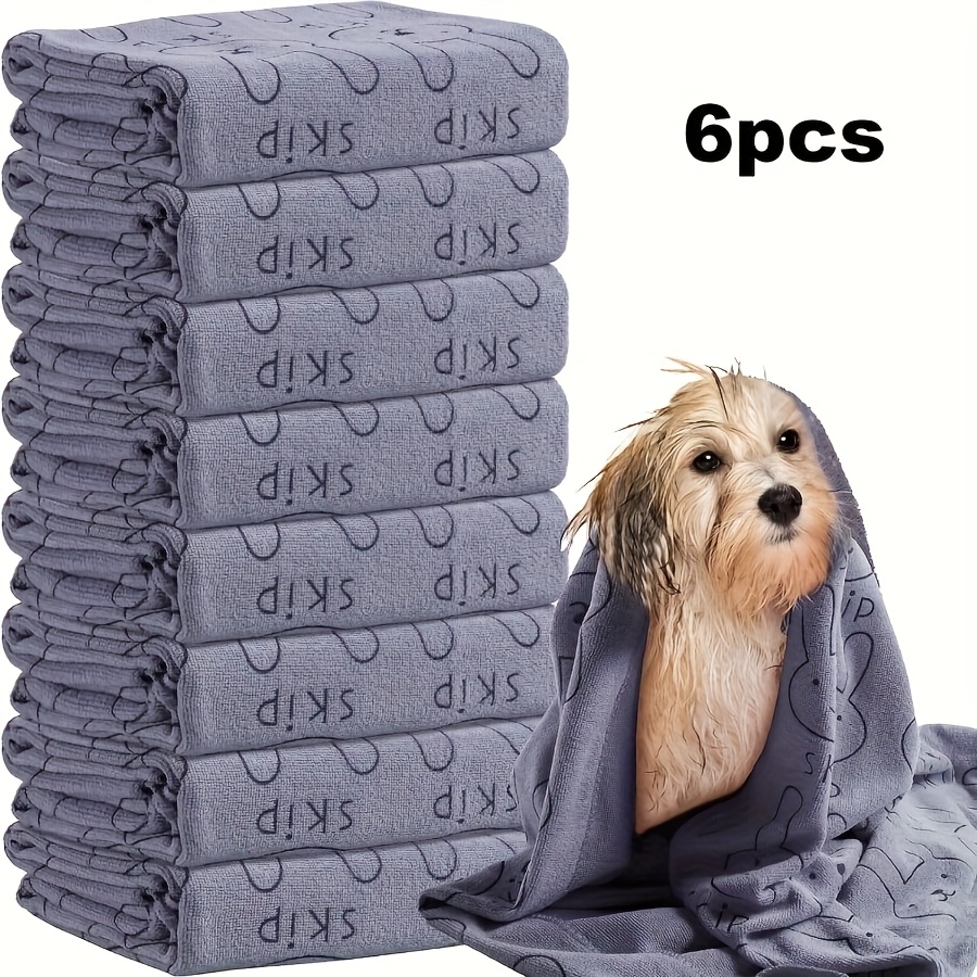 Image of Set Of 6 Quick-drying Microfiber Towels For Dogs - Perfect For Bathing And Grooming, Made From Strong Polyester Fiber, Fits Small, Medium, And Large Breeds