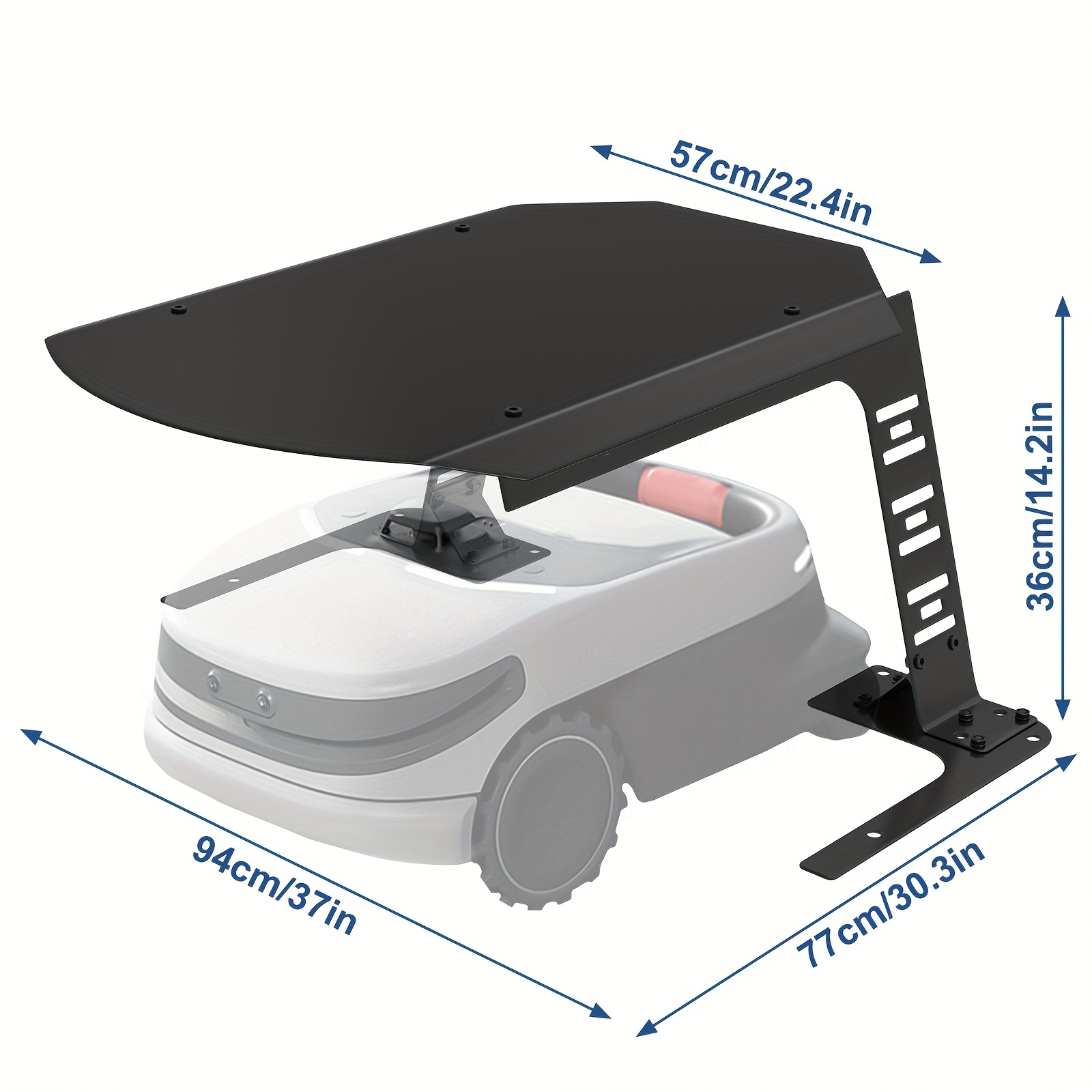 E-shop Eisen Rasenmäherdach Carport Garage Schutzabdeckung für Rasenmäher Maschinenunterstand Dach geeignet für Außenhof 77 x 94 x 36 cm