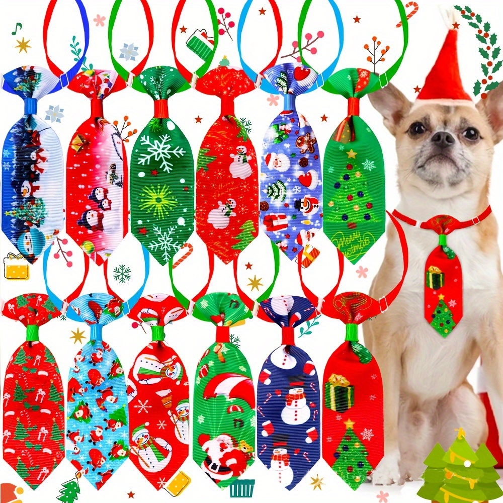 

Christmas Pet Tie - Snowman, Gloves & For Dogs And Cats - Polyester Holiday Accessory