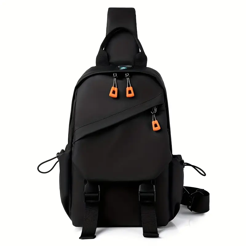 mens casual oxford sling bag with adjustable strap zipper closure and multiple pockets ideal for hiking and everyday use outdoor activities bag sleek shoulder bag secure zipper closure crossbody bag details 0