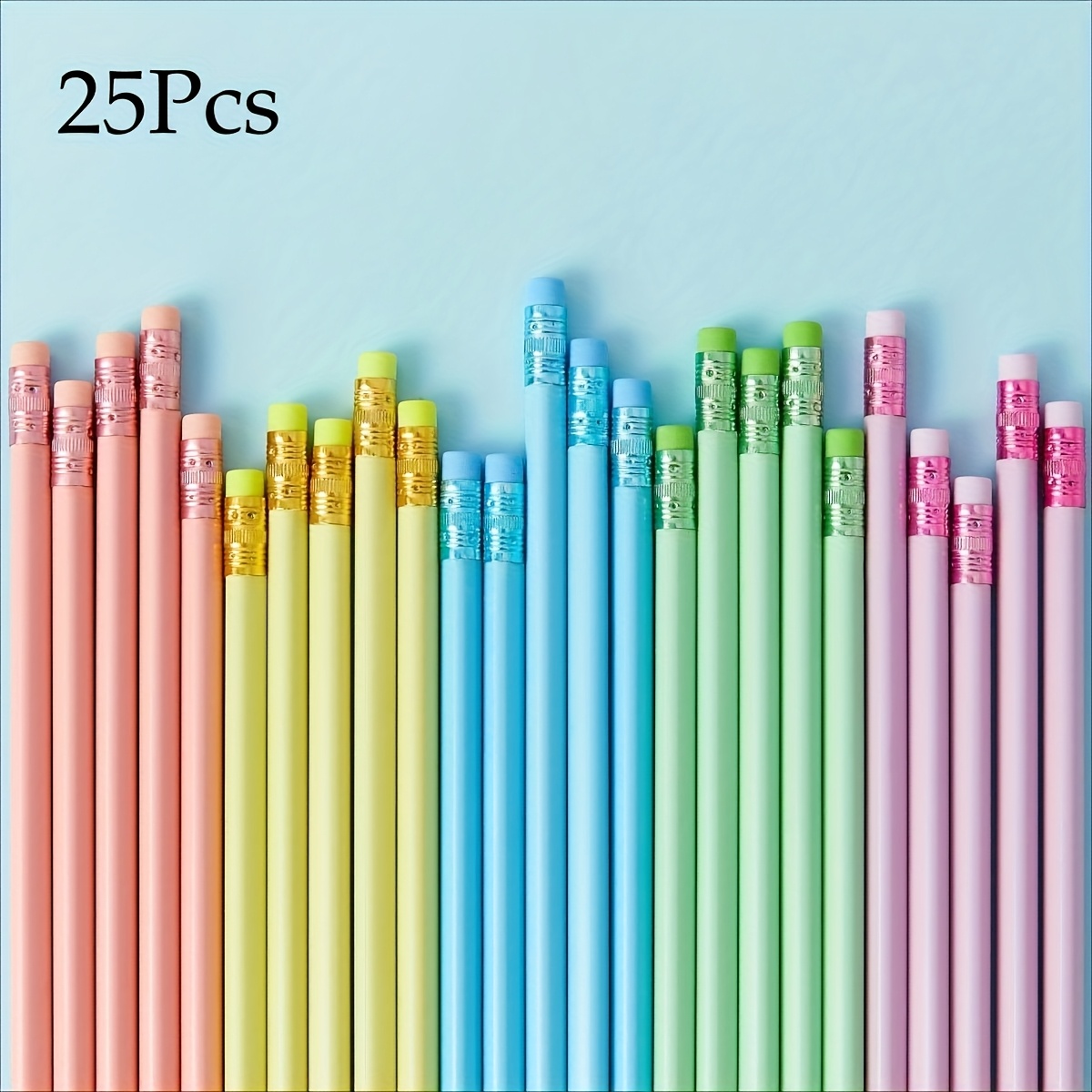 Image of 10/25 Personalized Laser Custom Hb Pencils, Wooden Pencils With Eraser For School Drawing Sketching Writing, Thanksgiving, Christmas, Gifts, Suitable For Holiday Gifts