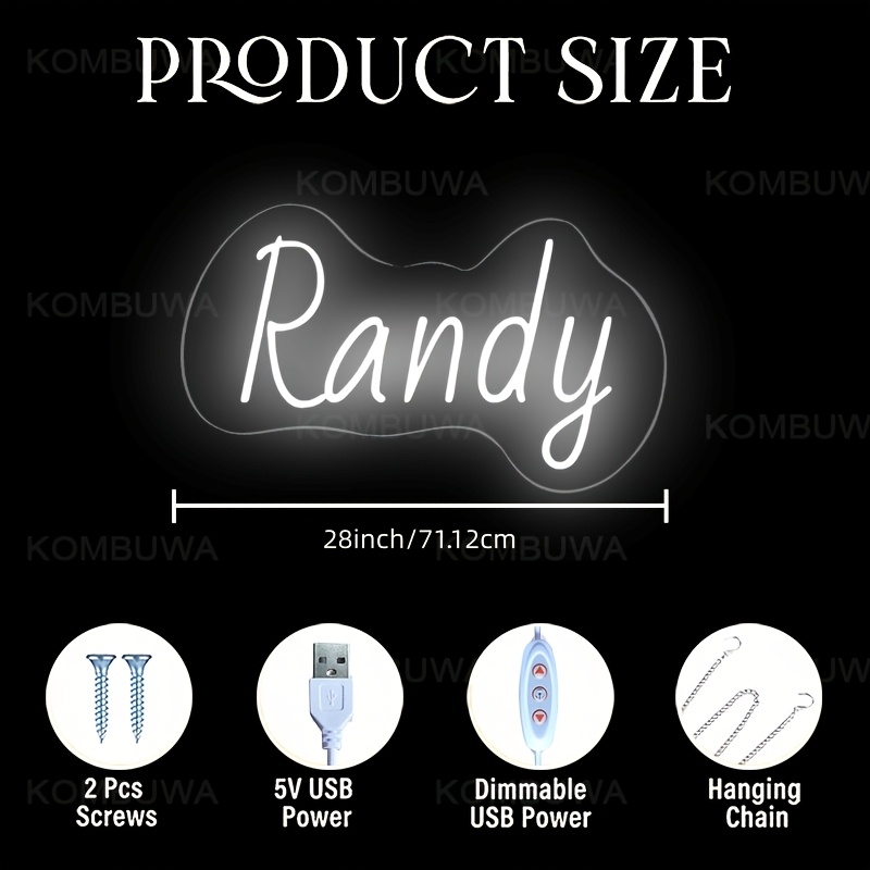 TEMU Signs, Personalized Letter Led Lights With Adjustable Brightness Usb. Suitable For Wall Decoration In Weddings, Bedrooms, Living Rooms, Bars,