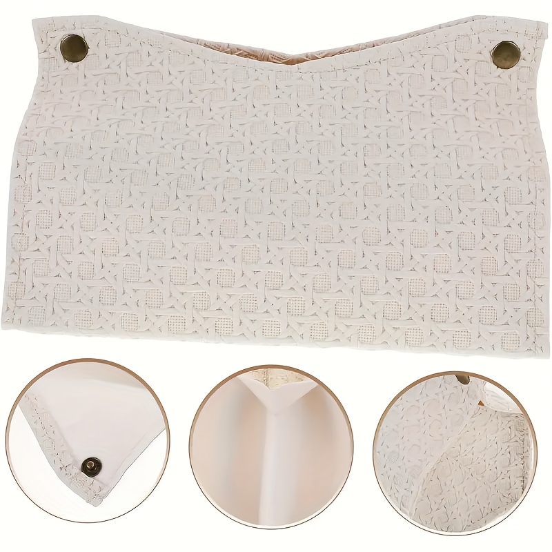 white woven fabric tissue box cover aesthetic tissue storage box for home and office decor simple and   decorative material fashionable facial stand suitable for living room or coffee table stylish storage box decorative box cover woven texture tissue box cover tissue box holder square tissue box holder travel accessorie organizer and storage packing cube for suitcase compression packing cube luggage organizer travel accessory koffer organizer travel Product details 8