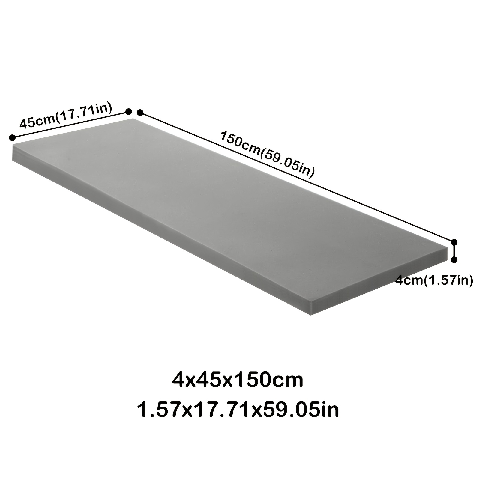 TEMU 1 Grey Sofa Cushion Support Pad, Suitable For Sagging Seat Sofas, 4x45x150cm High-density Foam Support Board, Ideal For Sofa Seats Underneath,