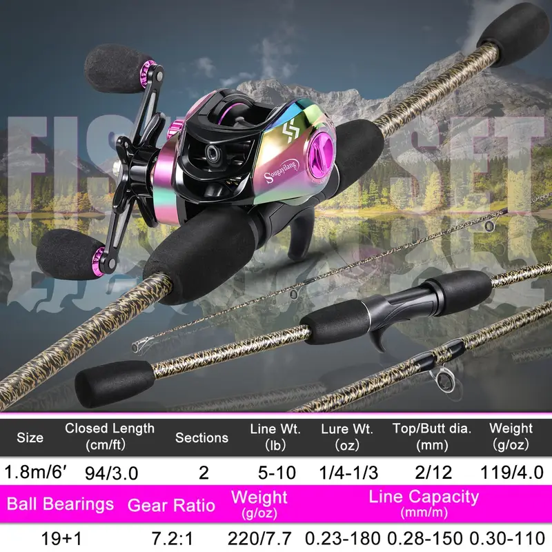 fishing rod reel combo 2 piece 180cm 6ft casting - Temu Belgium fishing rod reel combo 2 piece 180cm 6ft casting - Temu Belgium