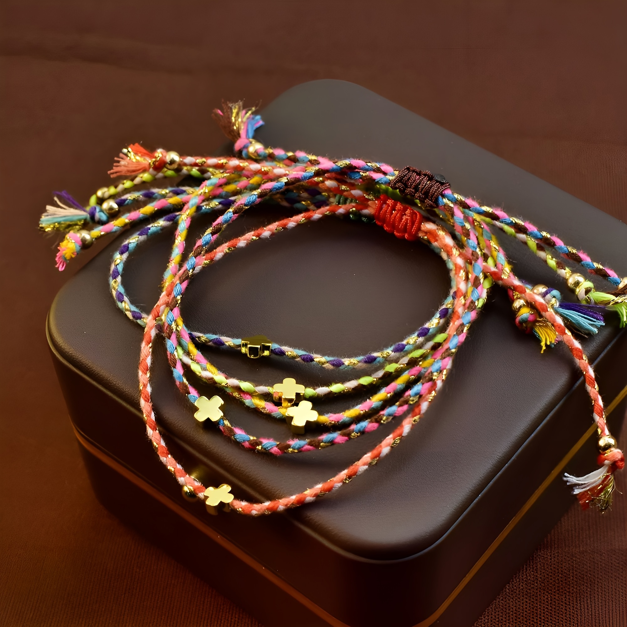 5pcs Summer Dopamine Lady Cross Elements Bracelet Set