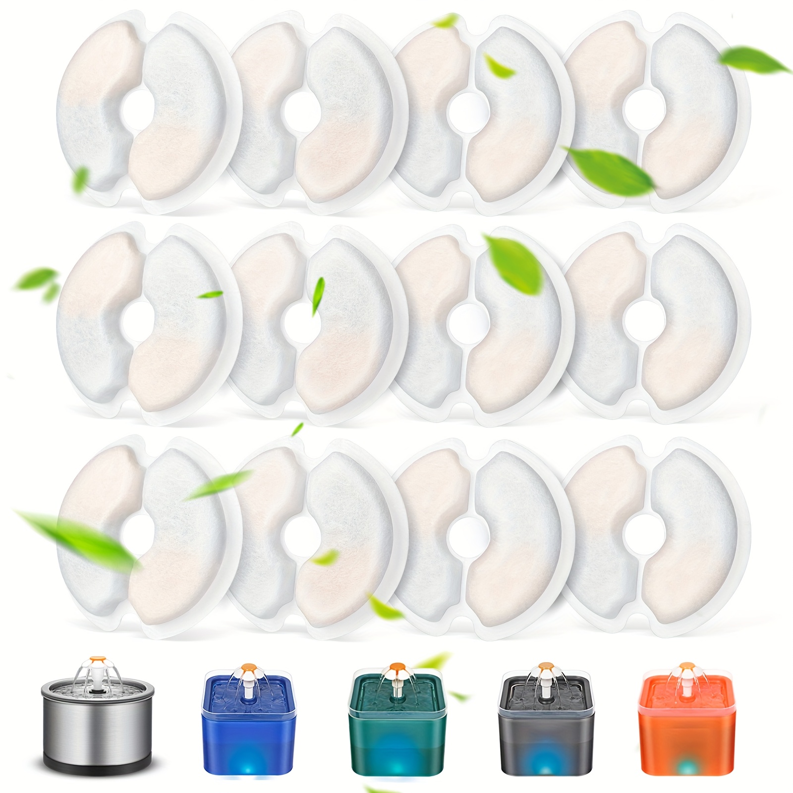 Cat Water Fountain Filters, 8/12/16 Pack Replacement For 67oz/2.0l & 84oz/2.5l