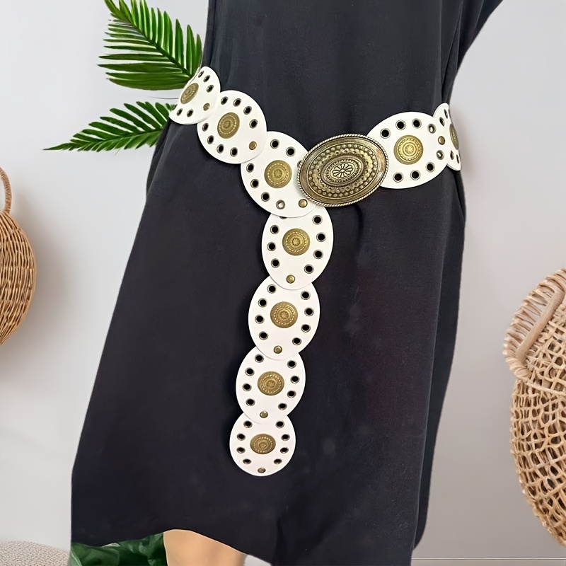 western vintage belt decorative disc accessory american y2k - Temu