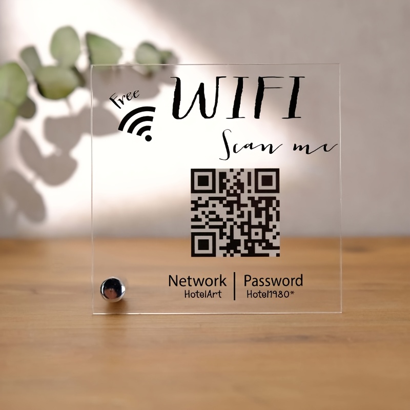 TEMU Cartello WiFi Piatto 2D Personalizzato con Informazioni di Rete e Password, per Istituti di , per Fornire agli Ospiti un a Internet, Decorazione