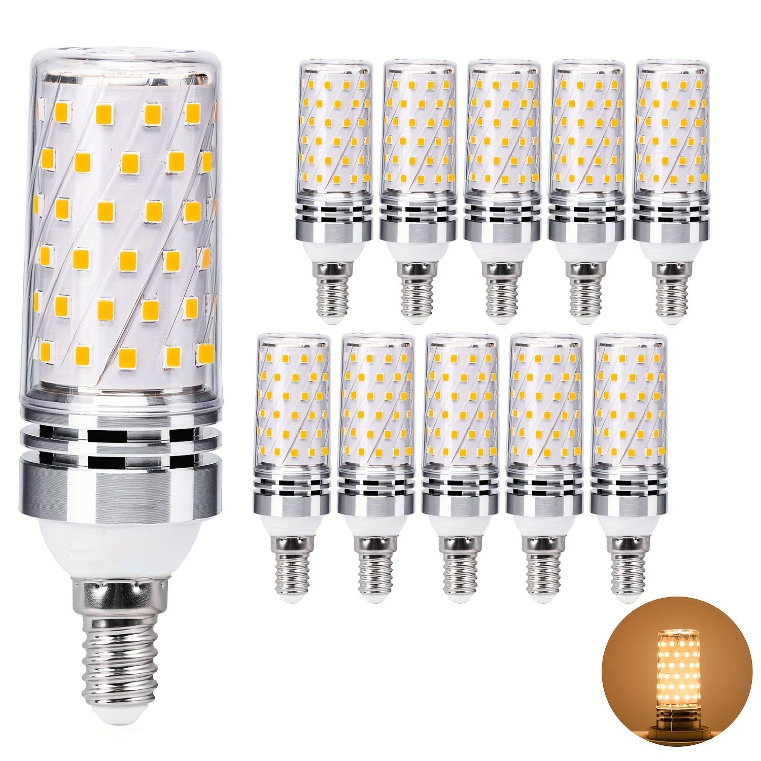 

E14 Led Corn Bulbs: 84 Led Chips, 8w, 3000k Warm White & 6000k Cool White, Suitable For Home, Hotel, Bedroom, Corridor, E14 Screw Base, 220-240v, No Flicker, Axaryxhi Brand