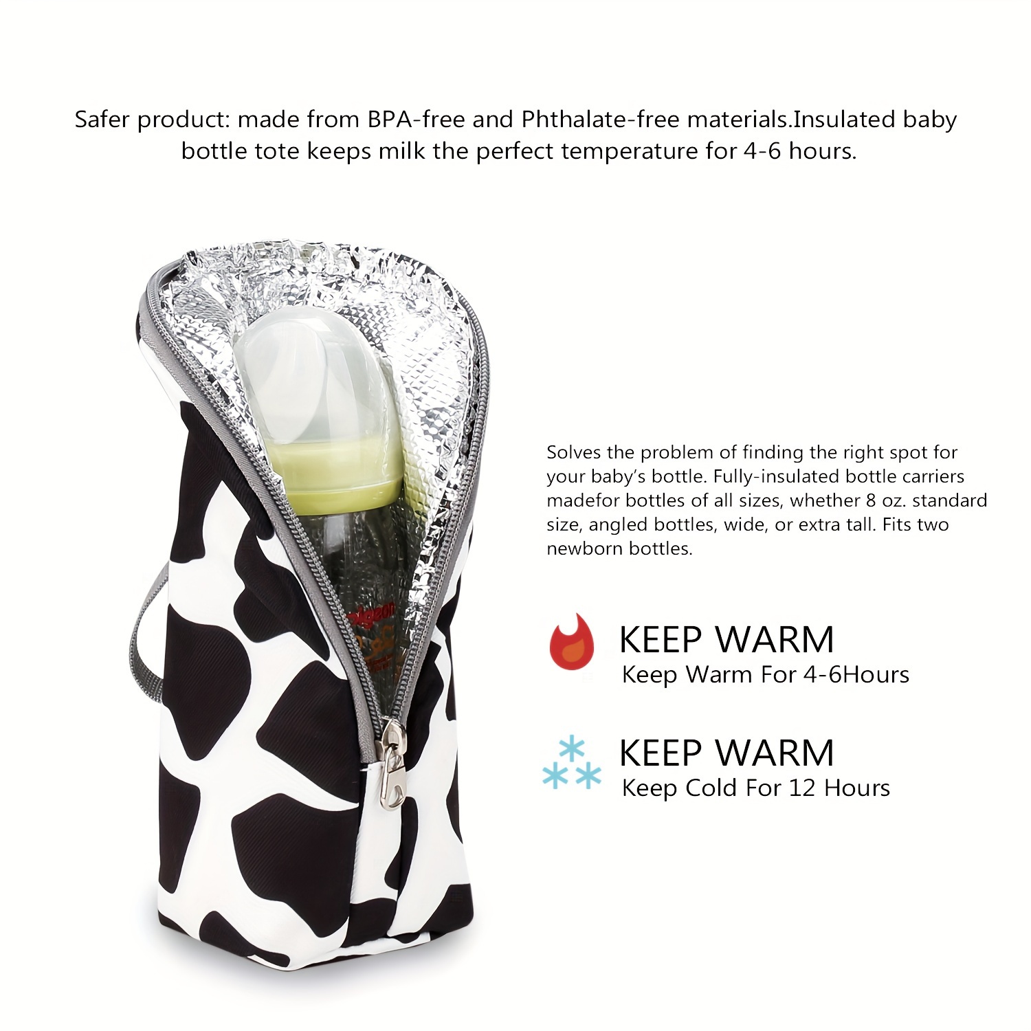 portable milk bottle bag aluminum film insulated   stroller hanging bag details 1