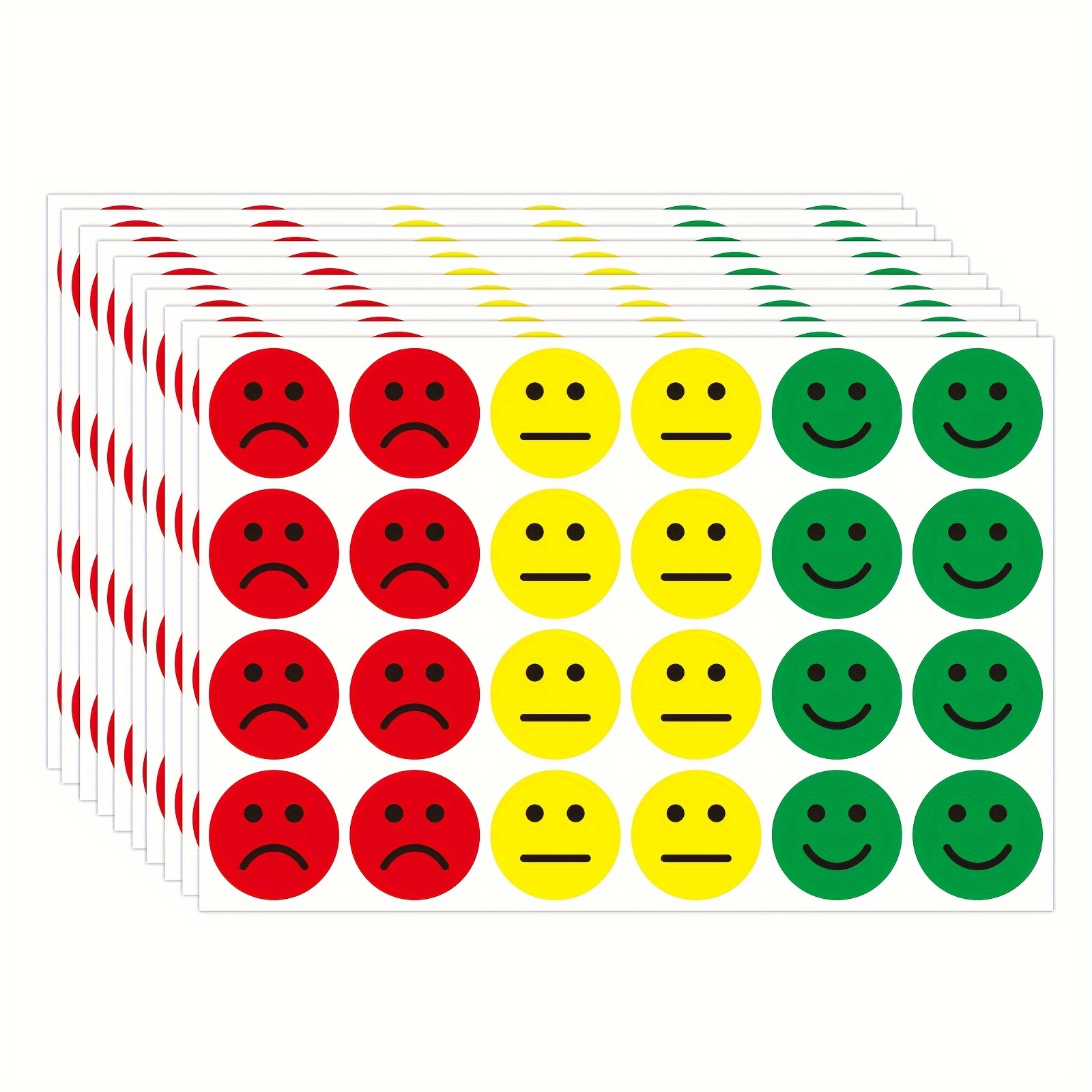 

20 Sheets Per Pack, 480 Stickers Per Pack, 1in/2.5cm Each, Red, Yellow, Green -color Round Emotion Stickers