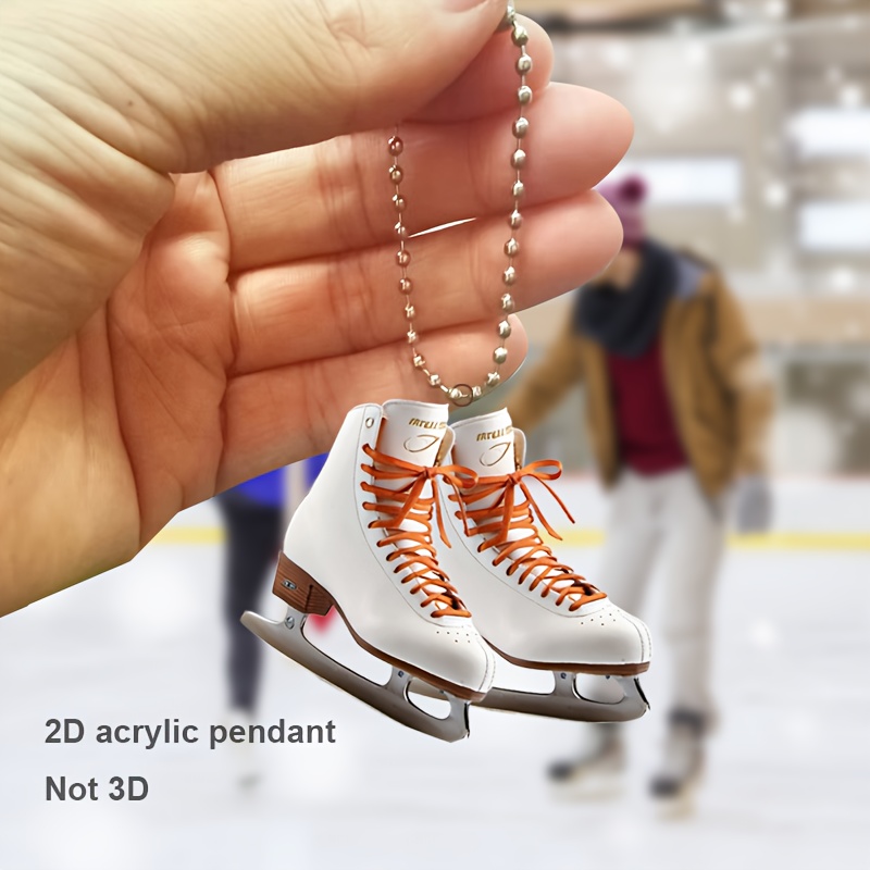 

Figure Skating Shoe Theme Pendant, 2d Acrylic Decorative Pendant, Suitable For Car Mirror Decoration, Is Gift For Figure Skating Enthusiasts!