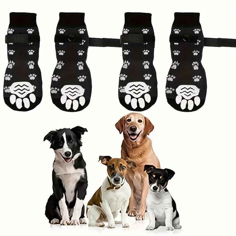 4pcs Waterproof Non Slip Anti Scald Dog Socks Puppy Shoes