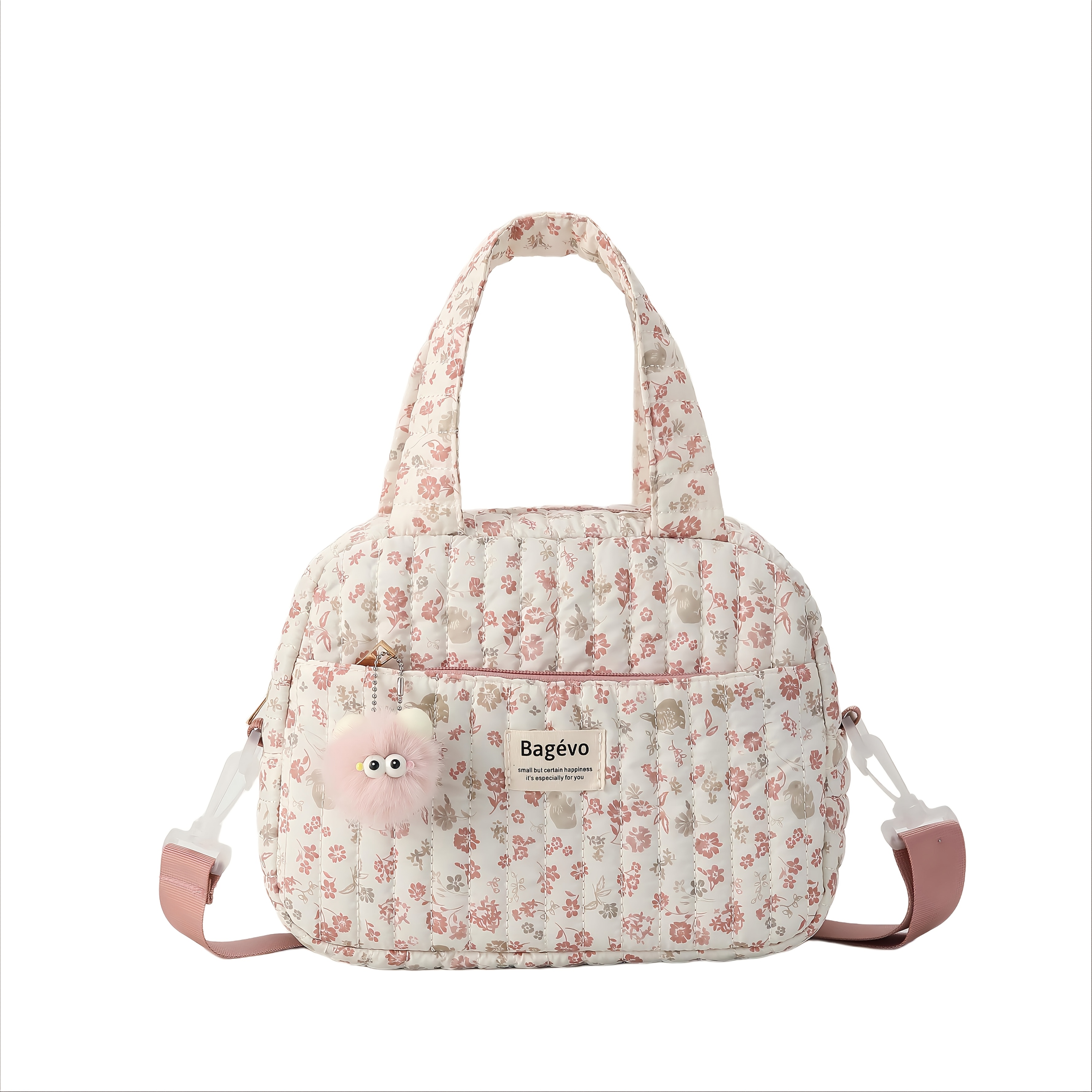 TEMU Bolso Maternal Portátil Floral Cute, con Correa Cruzada Desmontable, Almacenamiento Multicapa para Biberones, Pañales, Toallitas Húmedas y Otros