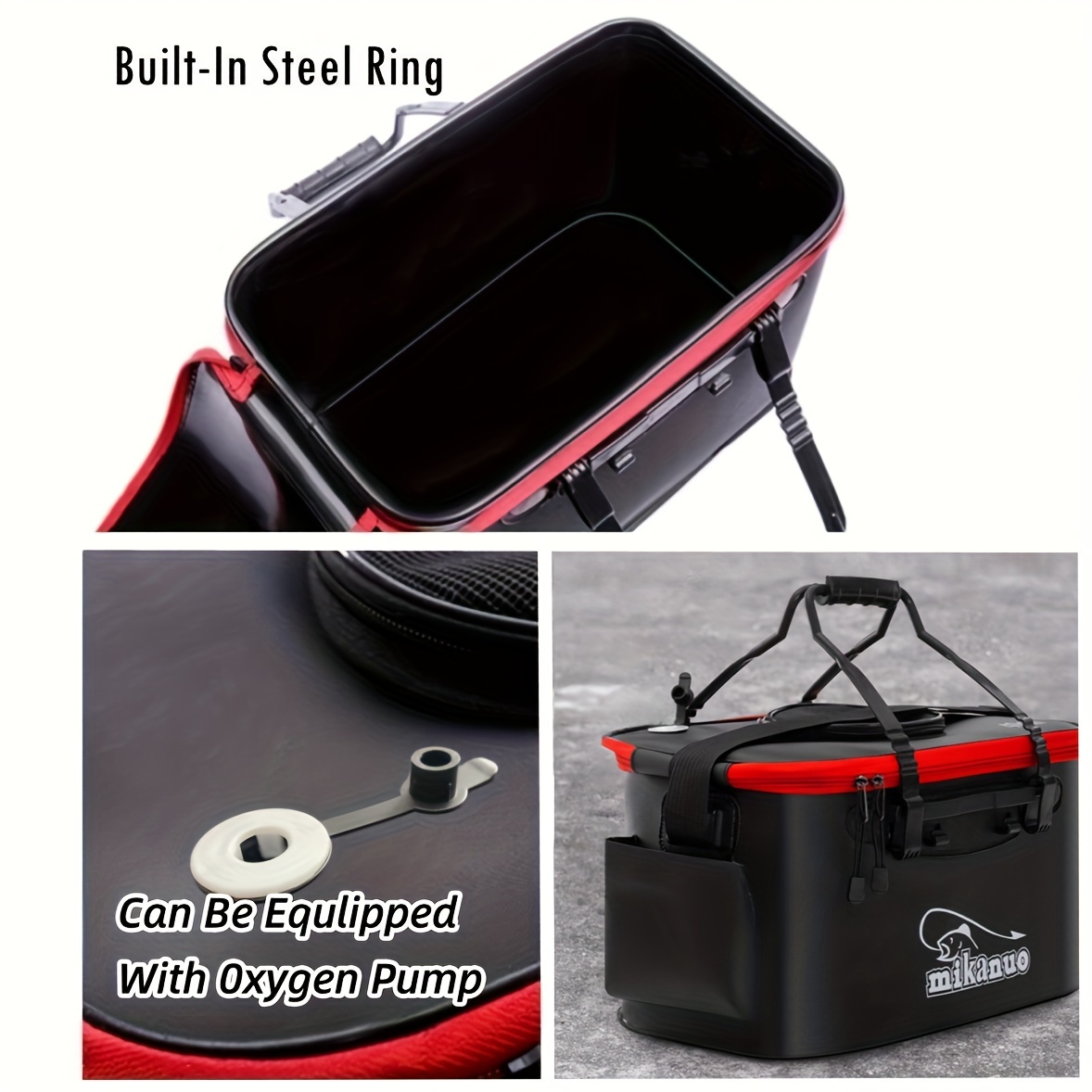 Muloo Portable Fish Box Fishing Bucket Fishing Bags Live Fish Storage  Container Zipper Fish Box Foldable Fishing Fish Canister