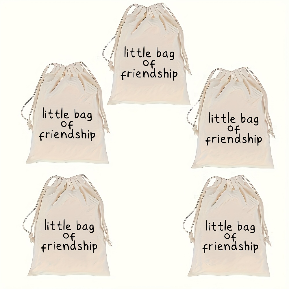 Image of 5pcs/pack Little Bag Of Friendship Bundle Pouch Single Party Gift Bag, Wedding Gift Bag, Birthday Party Thank You Event Gift Bag, Novelty Small Bag, Friendship Bag