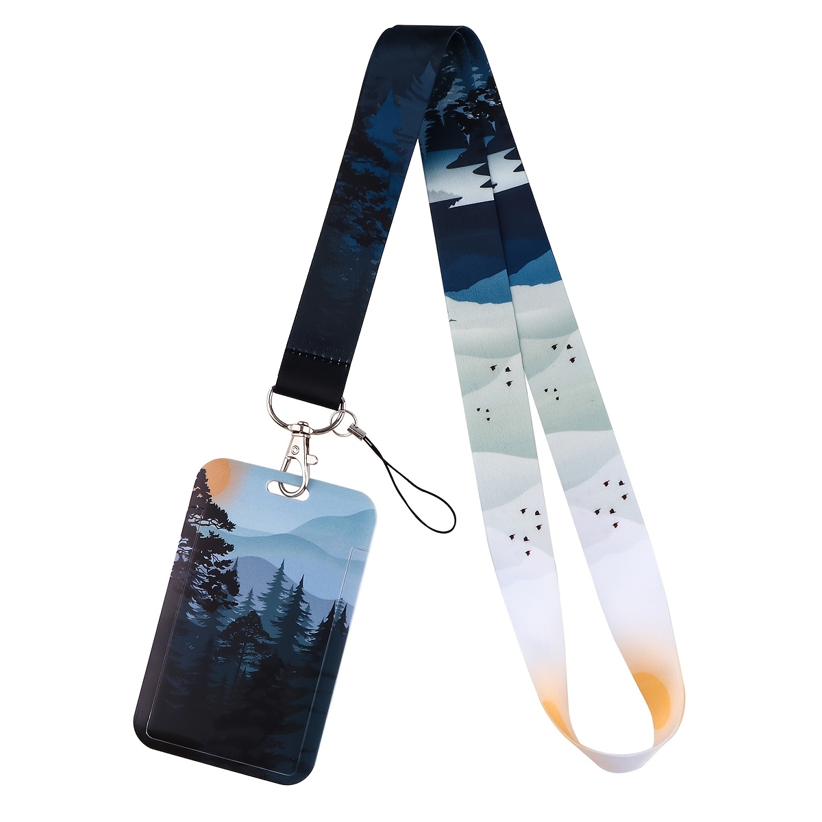 TEMU Cordon porte-badge 2D de style minimaliste avec porte-certificat et protège-carte de transport