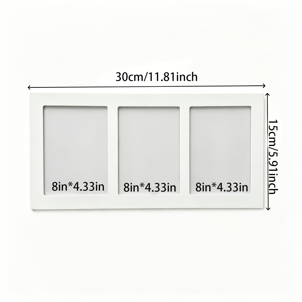 TEMU Wooden Minimalist White Photo Frame, Three-panel Frame Suitable For Bedroom, Living Room, Desk, And Office Desktop Decoration