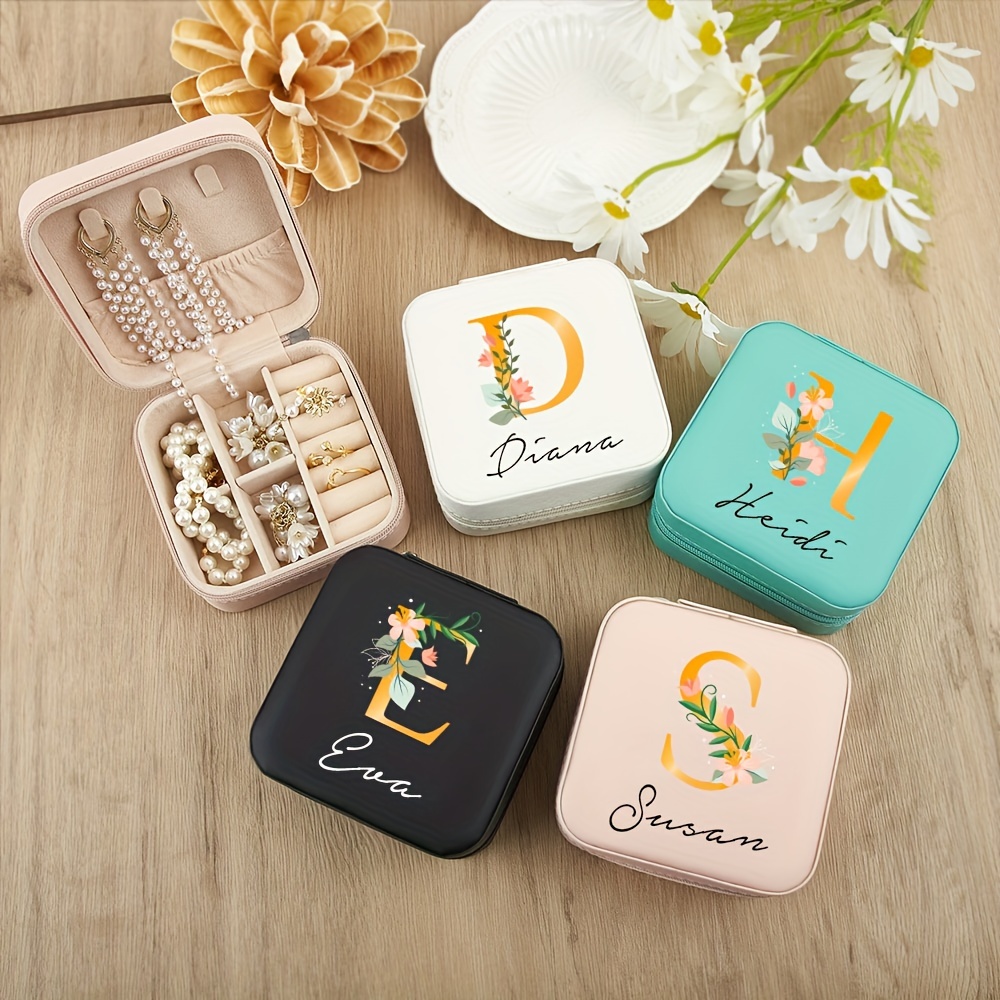 

1pc Custom Name Jewelry Box, Wedding Party Gifts, Christmas Presents, Travel Jewelry Organizer For Bridesmaids -jewelry Making Display & Packaging Supplies