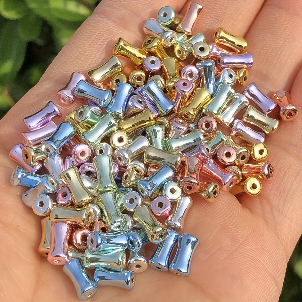 

High-quality Multi-color Glass Bamboo Beads For Diy Jewelry - 4x8mm, Artisan Crafts, Decorative Beads, Handmade Accessories