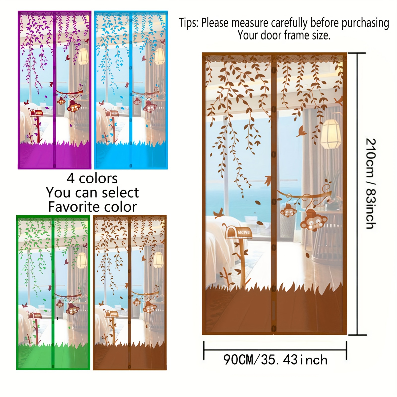 

1pc Magnetic Mesh Curtain With Magic Tape, Mosquito-proof, Soft Gauze Door For Summer, Bedroom, Home, Sand Window, Sand Door, Household , Screen Window, Magnet Self- Mesh