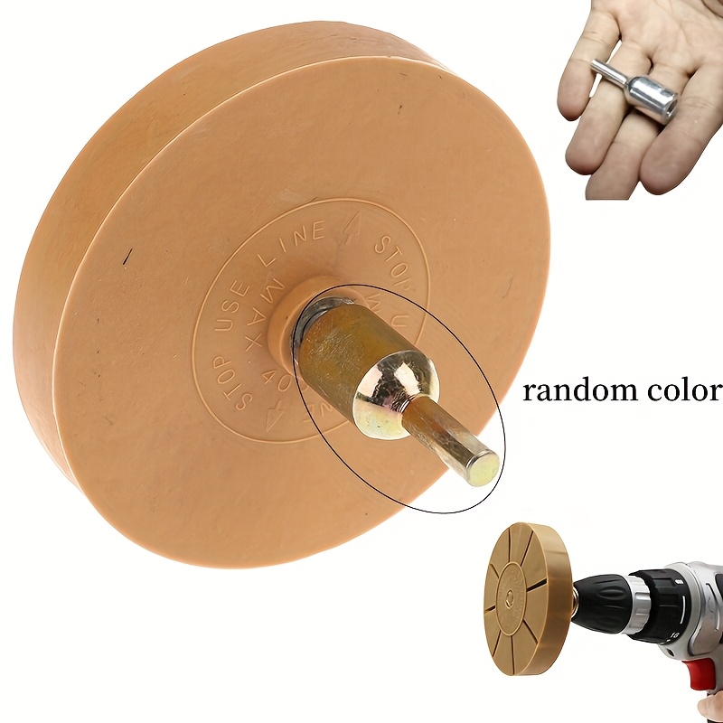Image of 1pc An 88mm Universal Rubber Eraser Wheel Designed For Removing Car Glue, Adhesive Stickers, , Decals, And For Use In Auto Repair Paint Applications