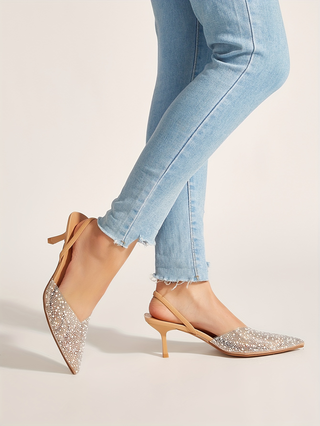   elegant womens heeled sandals with   pearl accents translucent pointed toe slingback stiletto heels lightweight comfortable for prom and special occasions formal footwear sophisticated style synthetic cover sandals high heel sandals details 1