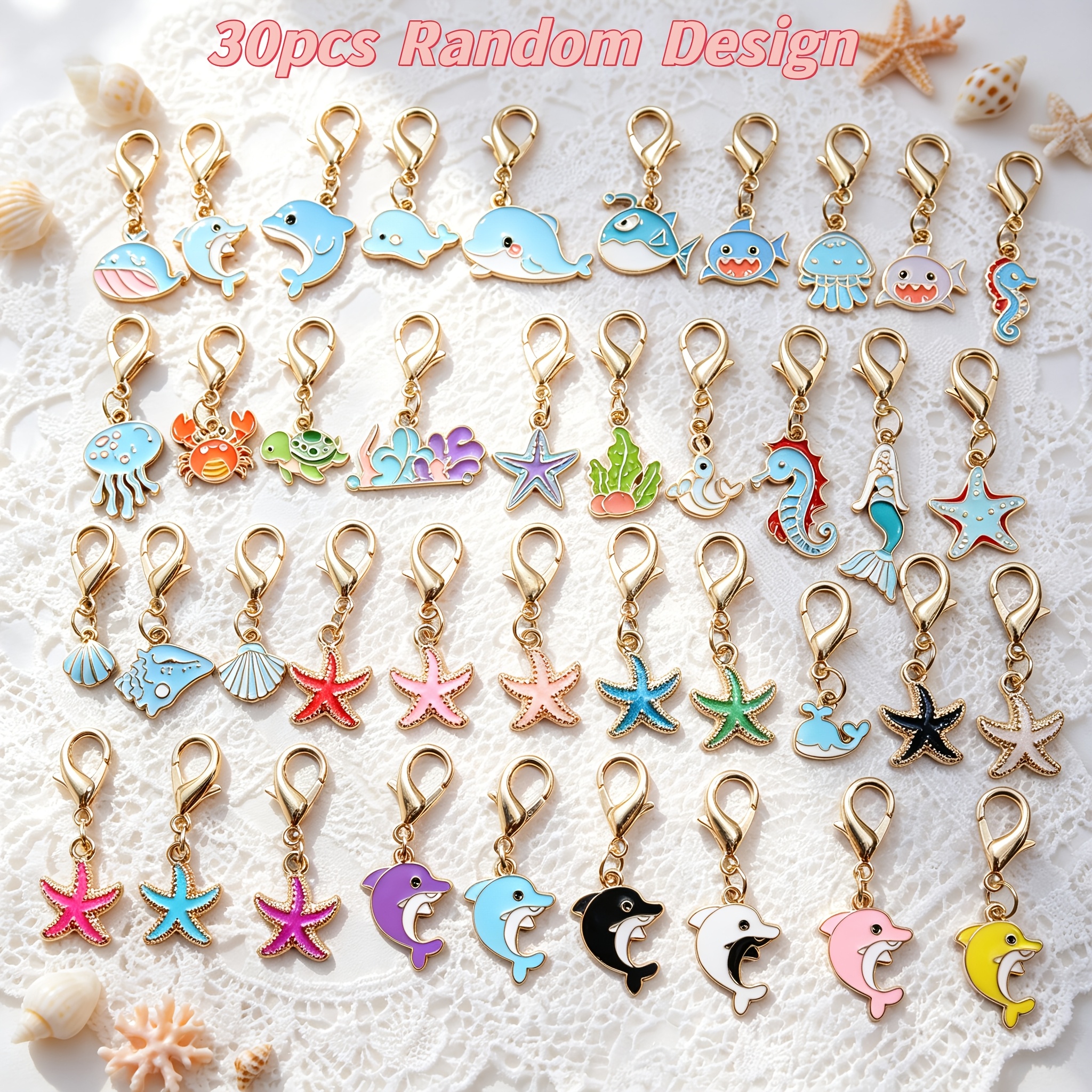 TEMU Random 30pcs Theme Keychain Set, Multi-style Sets, Suitable For Diys, Women's Keychains, Gifts For Enthusiasts