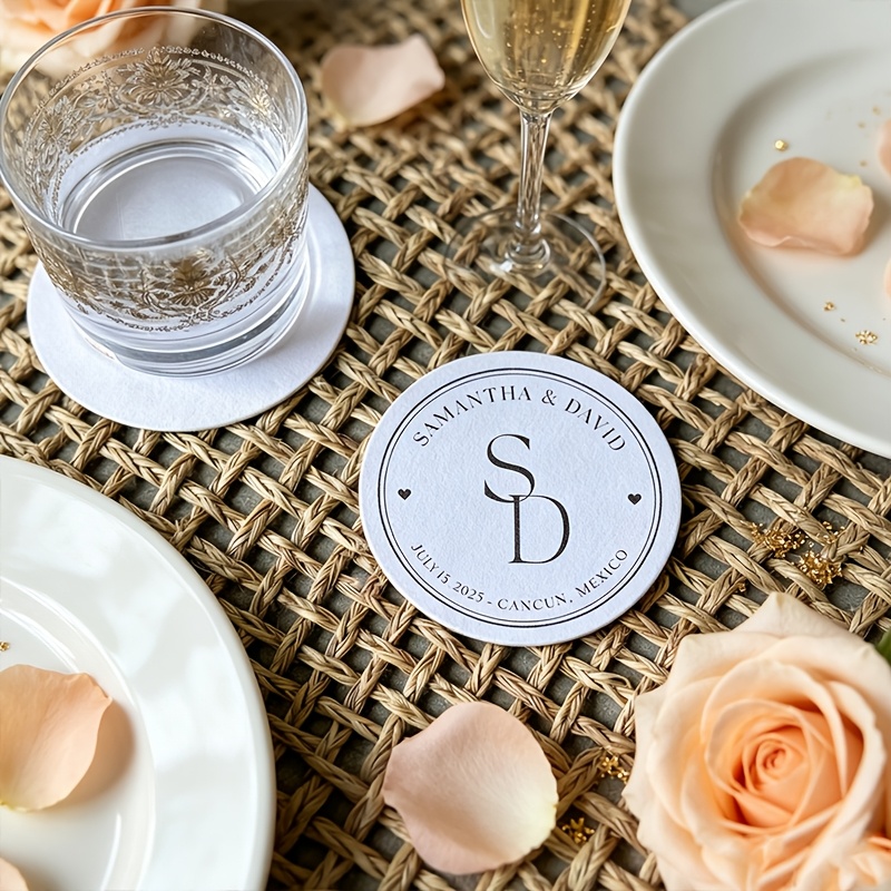 Customized Letter Coasters for Weddings and Events