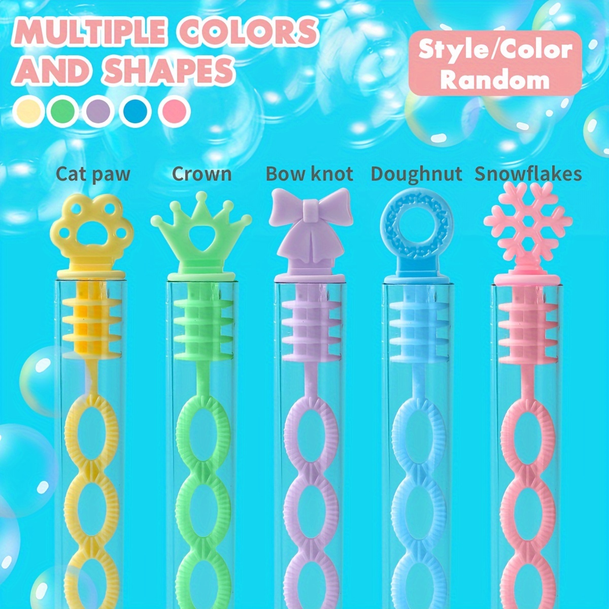 

Set For Adults And Teens - 14+ Plastic Bubble Making Sticks With Varied Shapes - Bubble Maker Empty Bottles For Parties And Events - Non-plated, Solid Colored Party Supplies