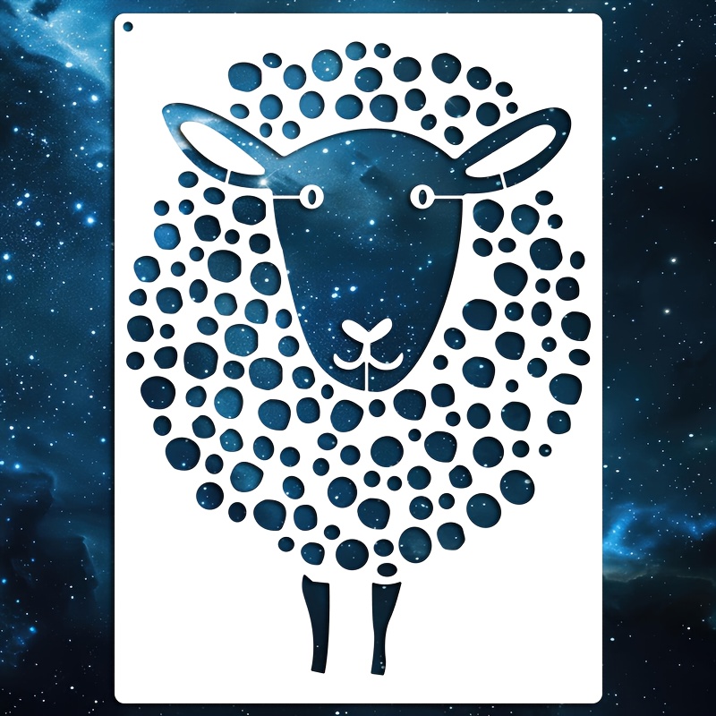TEMU 1pc Sheep Stencil, Reusable Painting Template, For Crafting, Painting, Canvas, Scrapbooking, Home Decor, Door Signs, Shirts, Ornaments, Wall