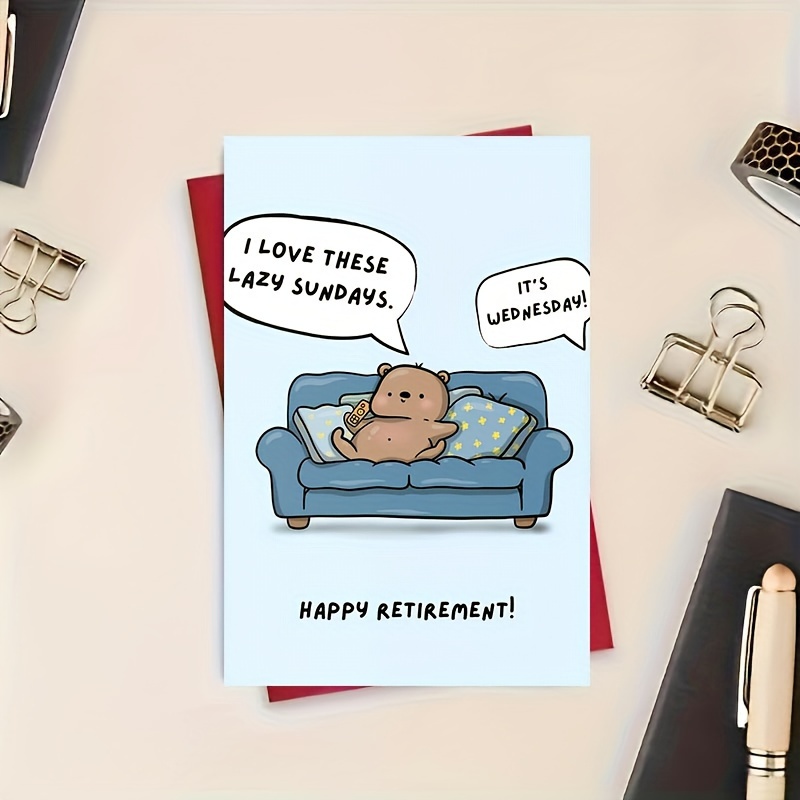 Happy Retirement Greeting Card i Love Lazy Sundays Humorous Temu
