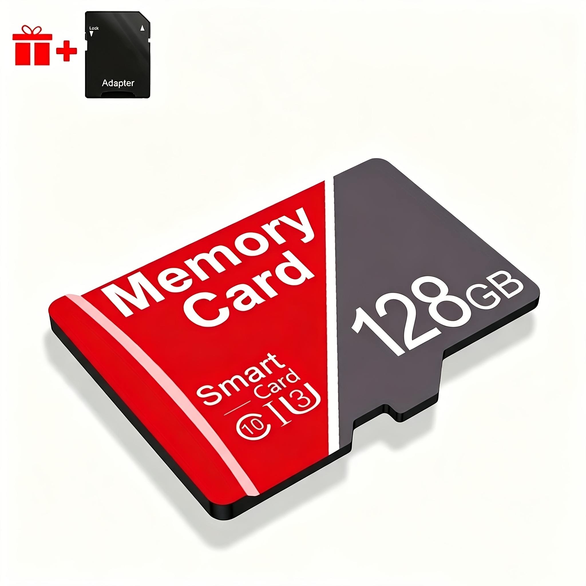 TEMU Carte mémoire 1 pièce 128 Go 64 Go 32 Go 16 Go avec lecteur de carte et adaptateur, carte Micro TF haute vitesse, carte mémoire TF A1 C10 pour