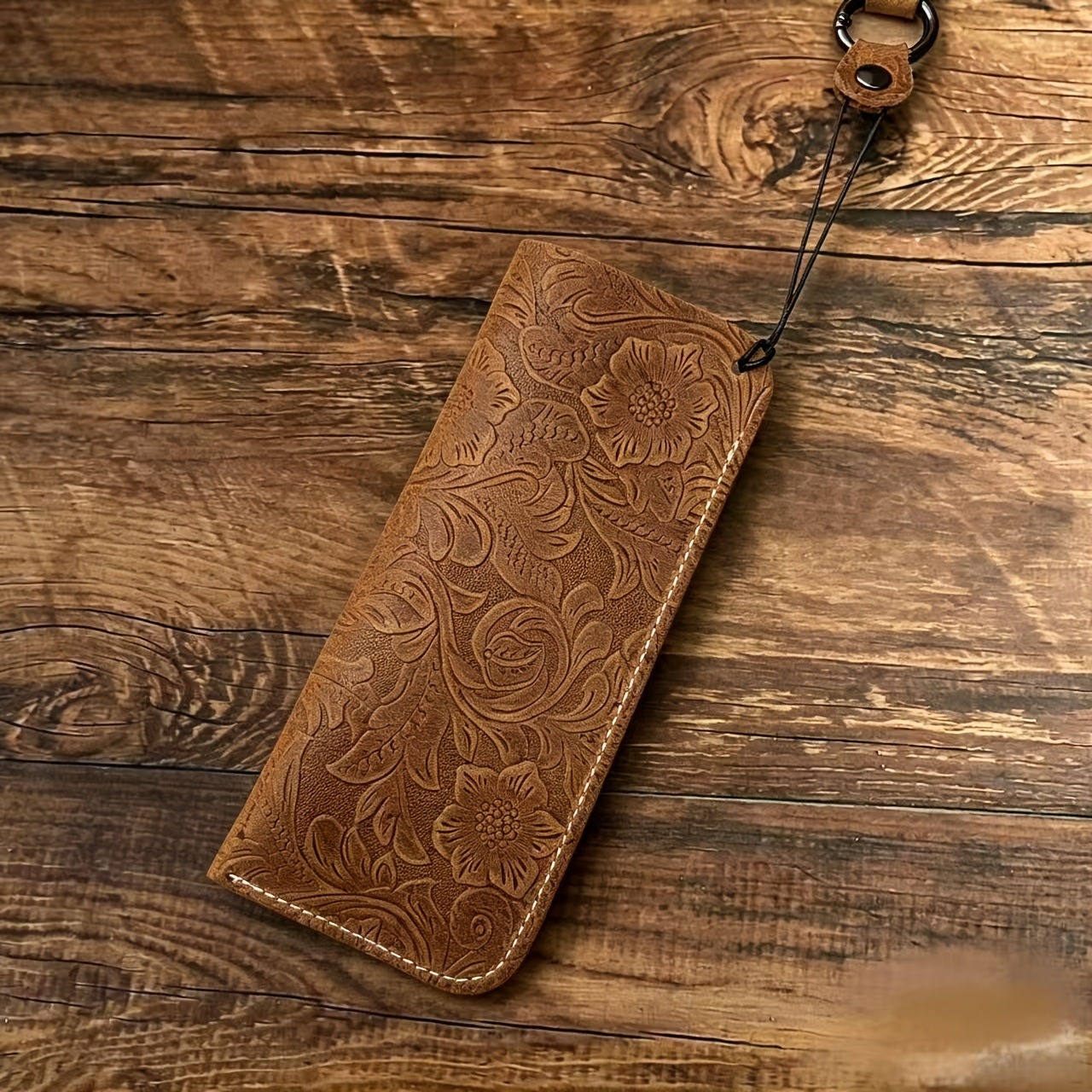 Original Hand-Carved Full-Grain Leather Glasses Pouch - Retro Genuine Leather Case for & Eyeglasses. Portable, Dust-Proof, Premium-Quality Protective Sleeve for Reading Glasses &. Compact Storage Bag with Slanted Pocket
