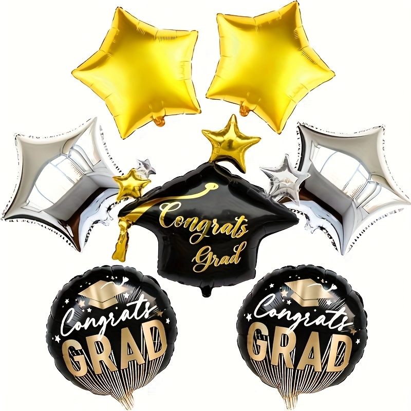 Abschluss-Banner 'Congrats Grad' – 183 X 112 Cm, Blau/orange, Mit Aufhängebändern