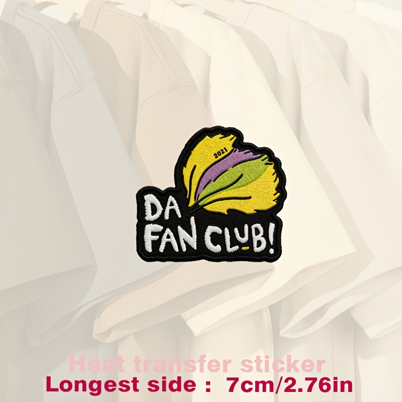     patch with golden and black   design   transfer stickers are suitable for flat fabrics such   hats canvas bags throw pillows leather bed sheets carpets etc   heat transferred with an iron