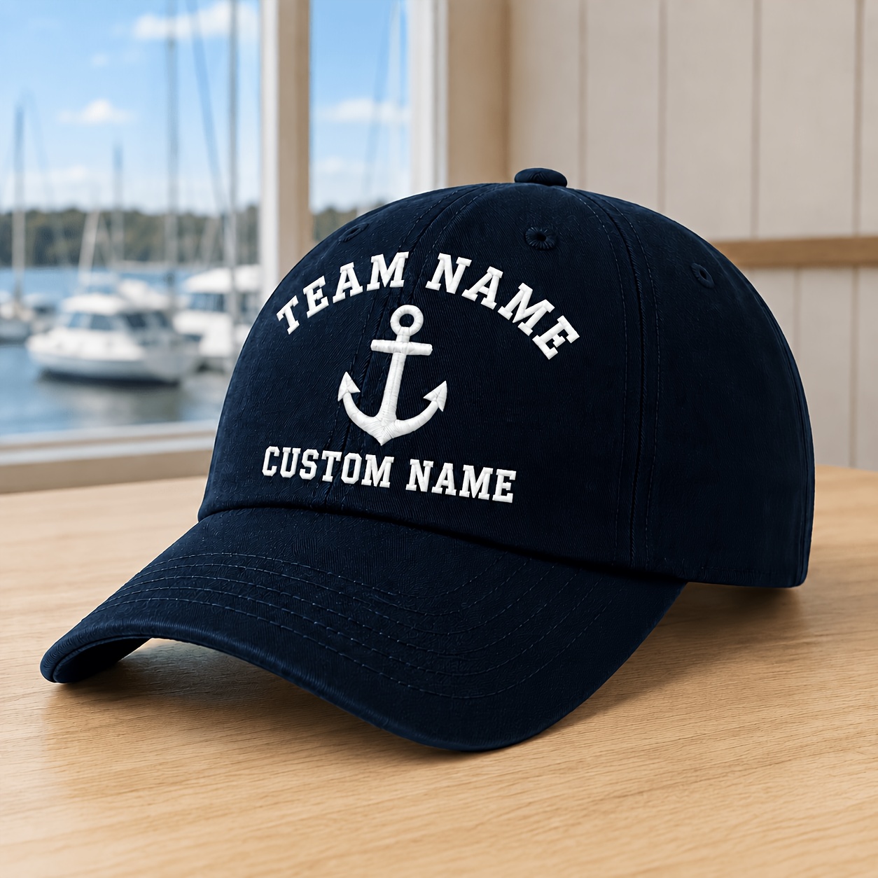 TEMU Casquette de baseball brodée 1 pièce avec nom d'équipe personnalisé et ' - Casquette unisexe personnalisée adaptée aux uniformes d'équipe,