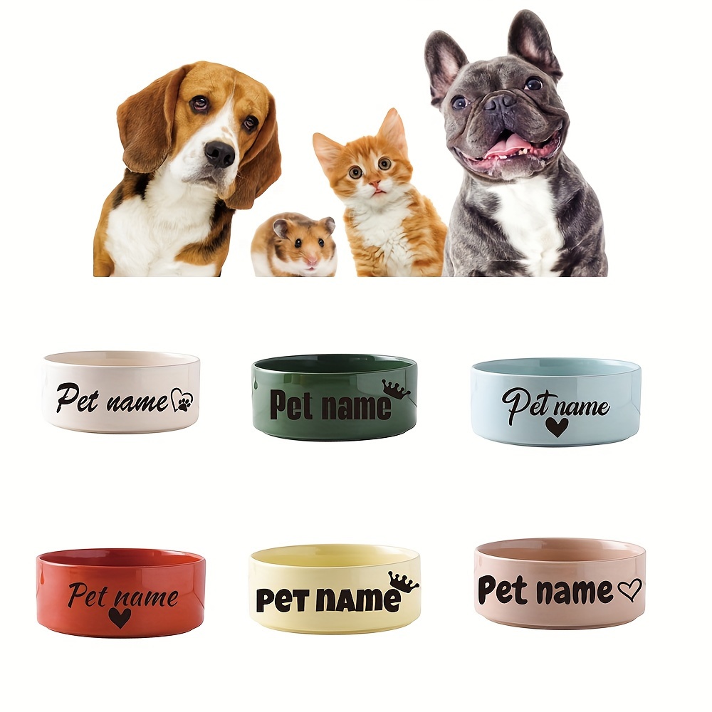 

Personalized Ceramic Pet Bowl For Cats And Small And Medium-sized Dogs, Custom Ceramic Dog Plate With Name, Easy Clean Dog Feeder Bowl For Food And Water