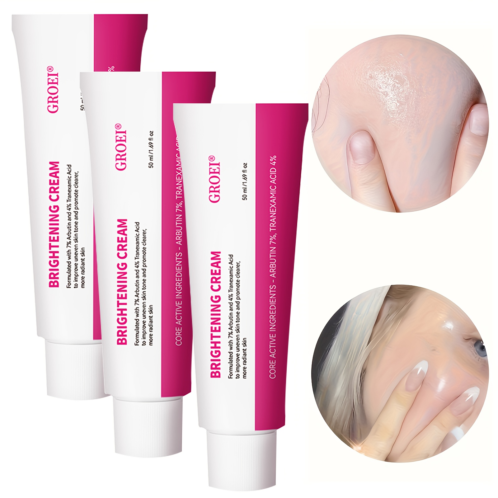 This Multifunctional Brightening Cream Contains 7% Hawthorn Fruit,  Hyaluronic Acid, Arbutin, Sulfur Amino * And Glutathione, Offering * of  Radiance for a * And * *. * Alcohol-Free And Suitable for * 
